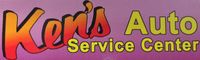 Ken's Auto Service Center logo with orange-yellow text and a purple background.