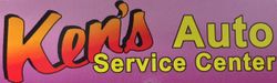 Ken's Auto Service Center logo with orange-yellow text and a purple background.