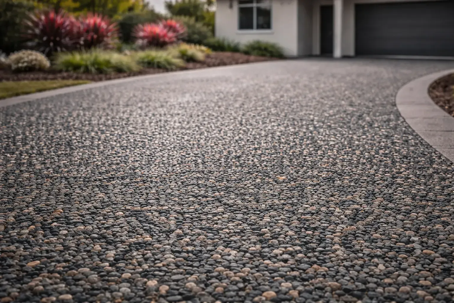 Exposed Aggregate driveway leading to a house in Aitkenvale, Townsville.