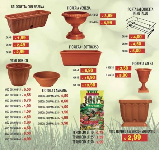volantino con articoli per vasi