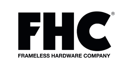 Logo for Frameless Hardware Company: Black block letters