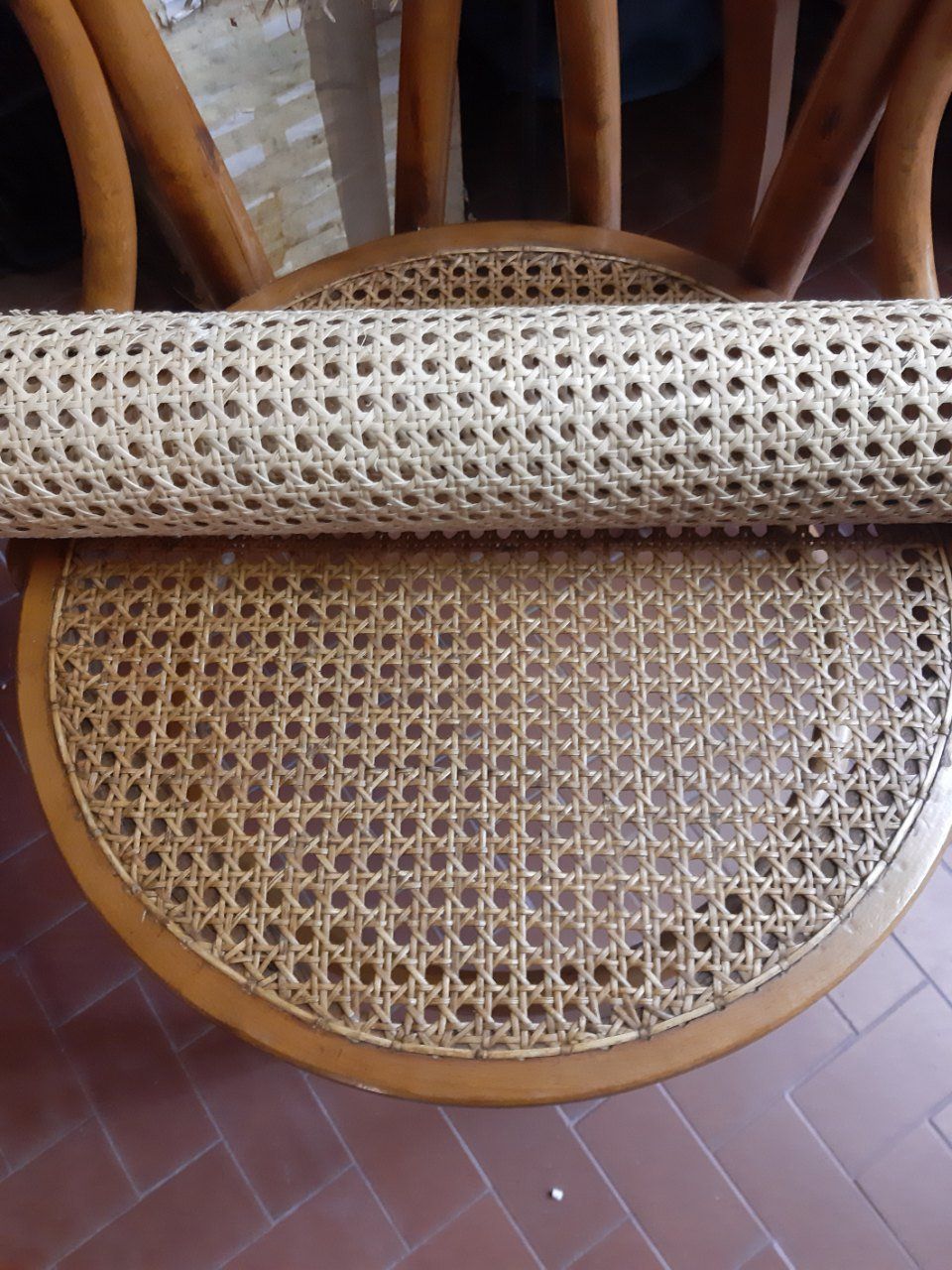 ripristino paglia sedia in legno