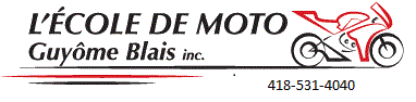 A logo for l' ecole de moto guyome blais inc.