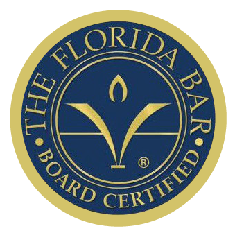 The logo for the florida bar board certified