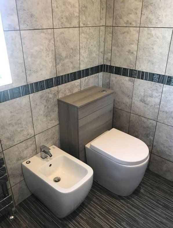Picture of a new toilet and bidet fitted by Plumbers Sheffield