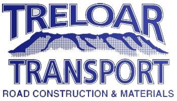 The logo for treloar transport road construction and materials