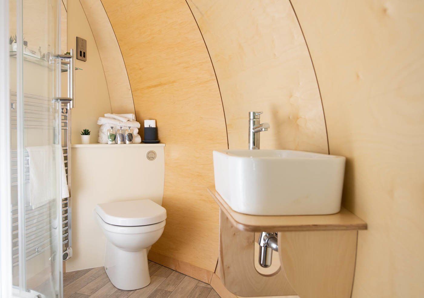 inside of glamping pods at Glenarm Castle