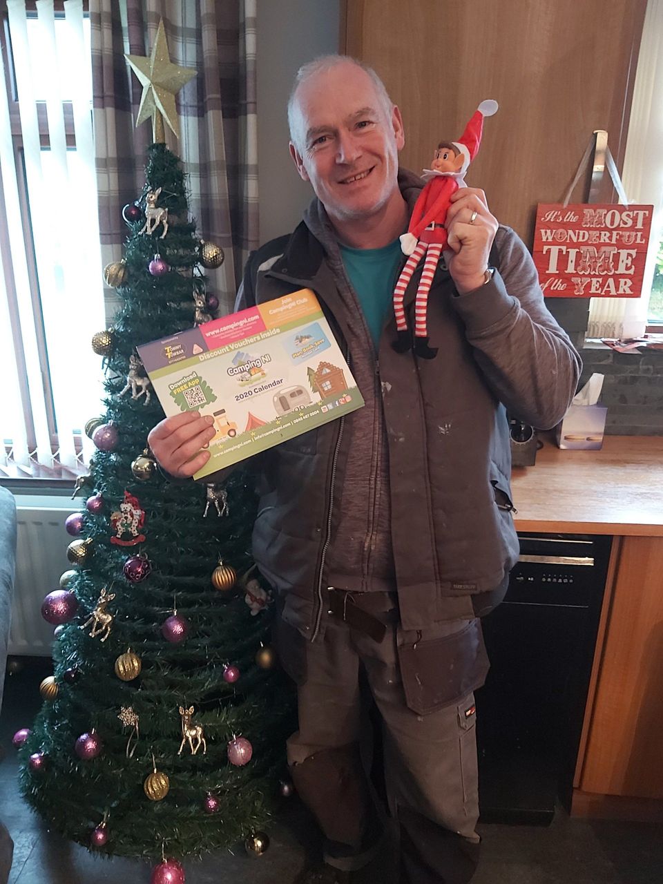 Buddy delivers CampingNI 2020 calendars