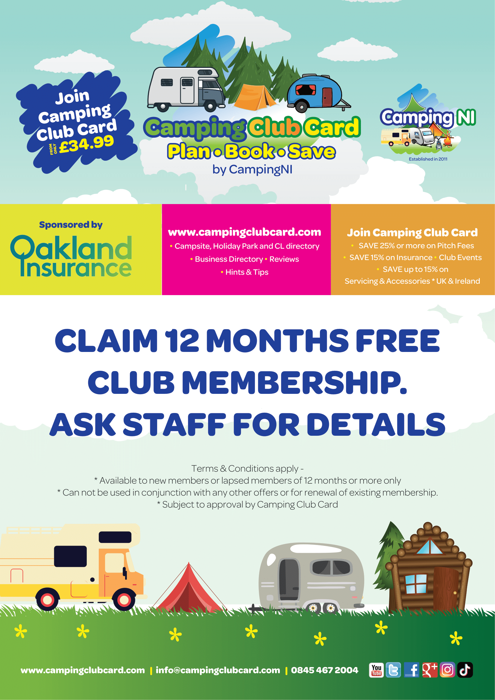 Free 12 months club membership - Camping Club Card Free 12 months club membership - Camping Club Card