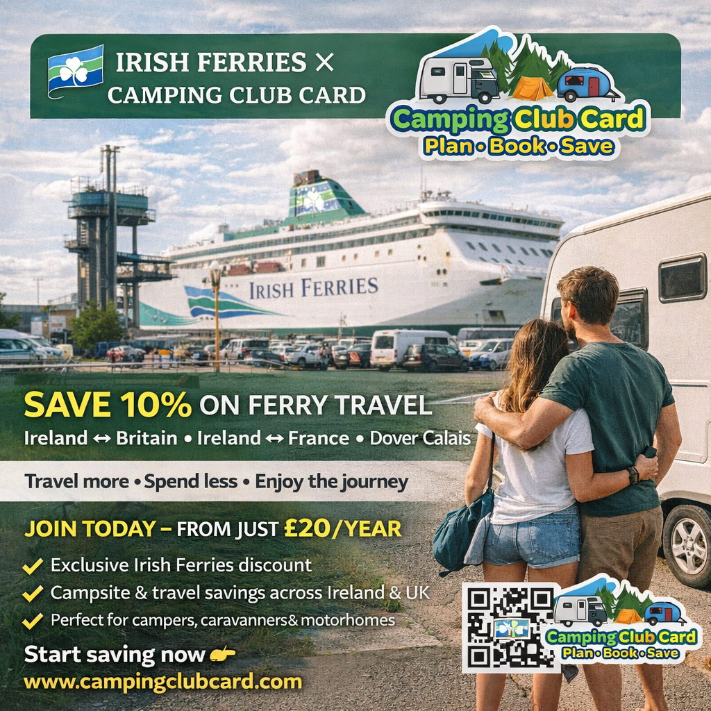 Irish Ferries Save 10% with Camping Club Card by CampingNI