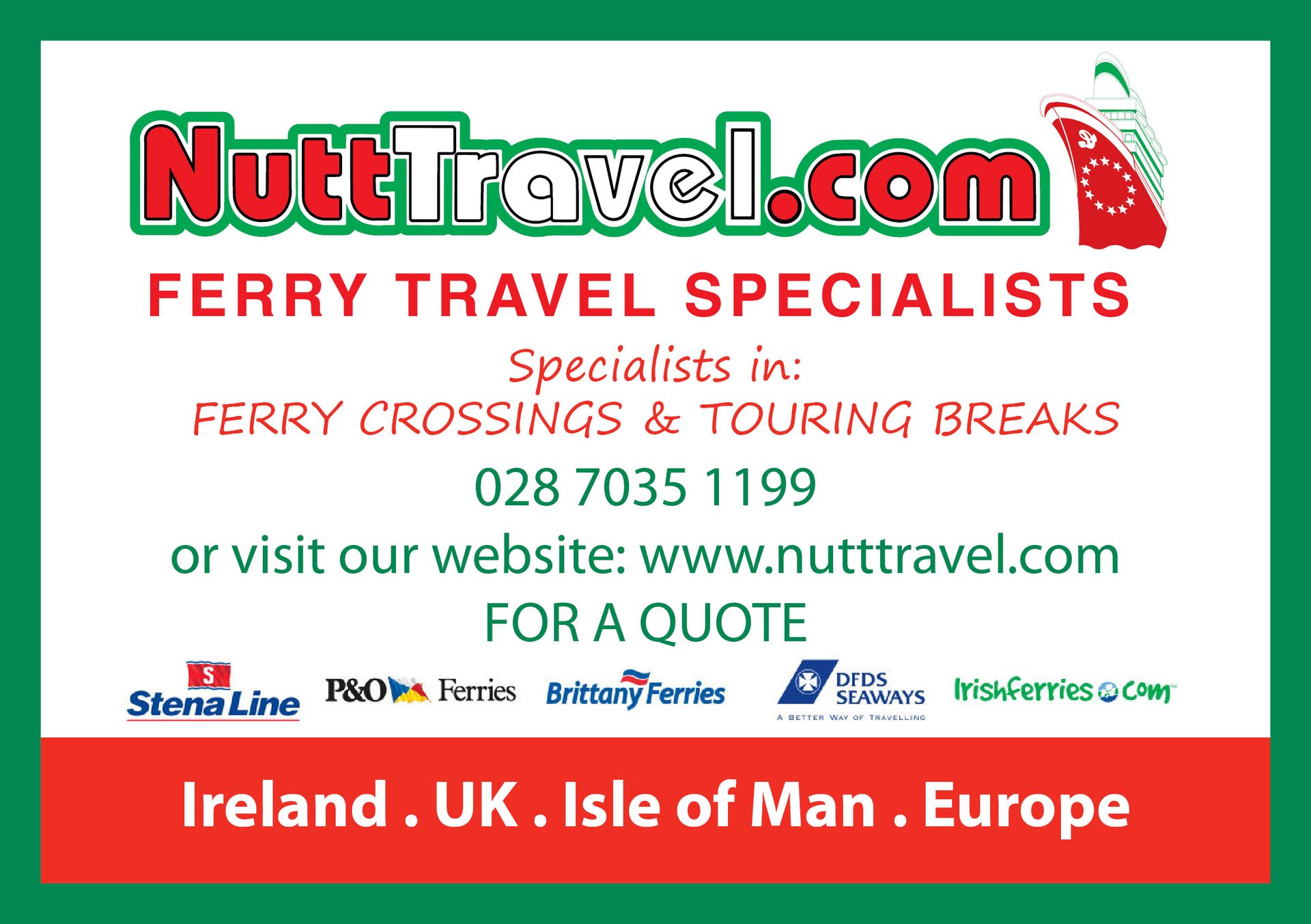 Nutt Travel Ferry Specialists CampingNI