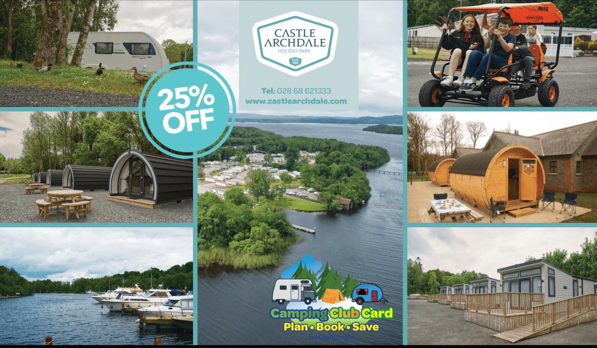 Castle Archdale Holiday Park Camping Club Card by CampingNI members discount