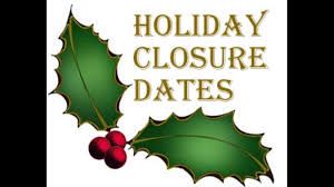 Holiday closure dates CampingNI