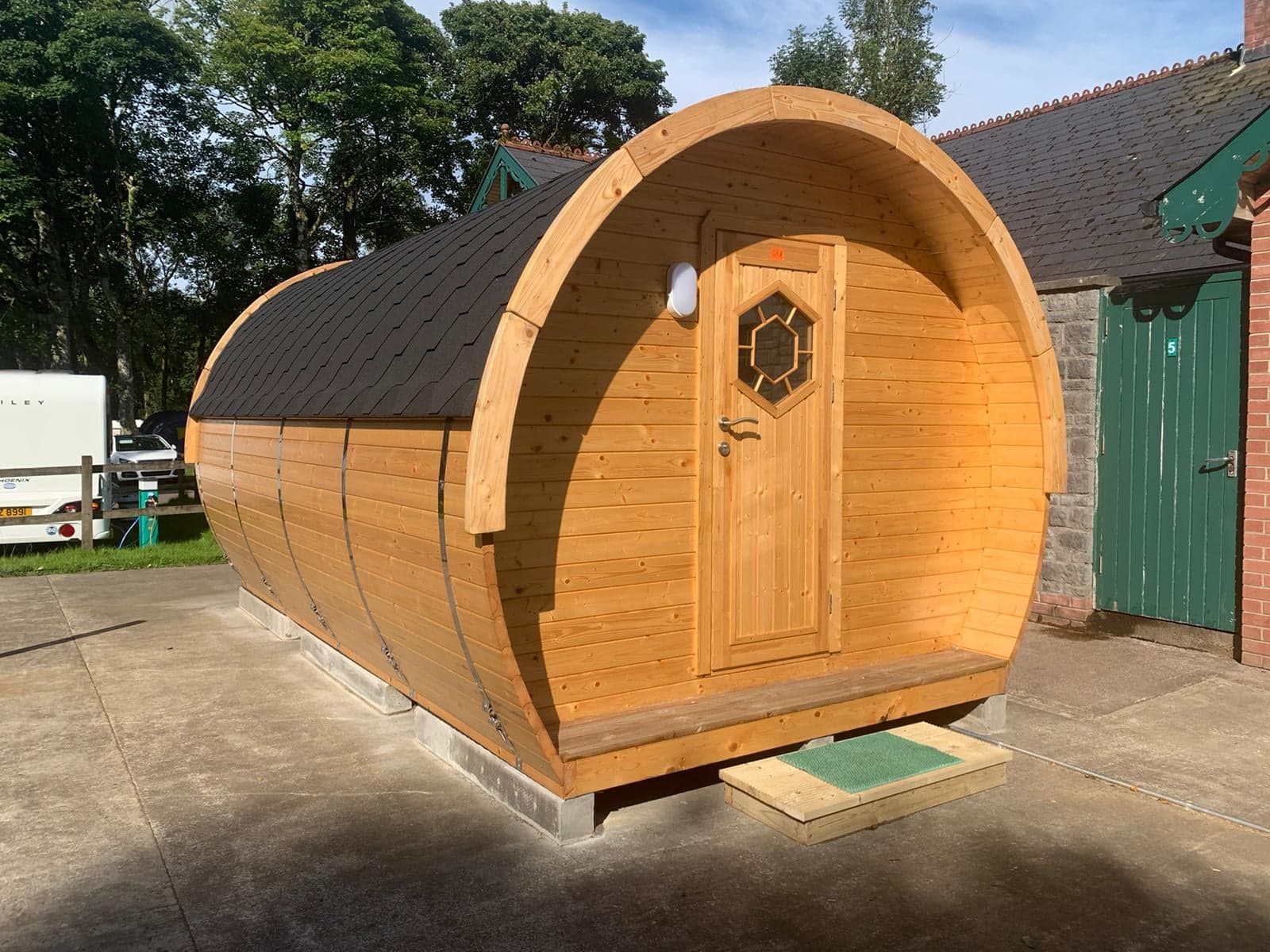 Log pods at Castle Archdale CampingNI