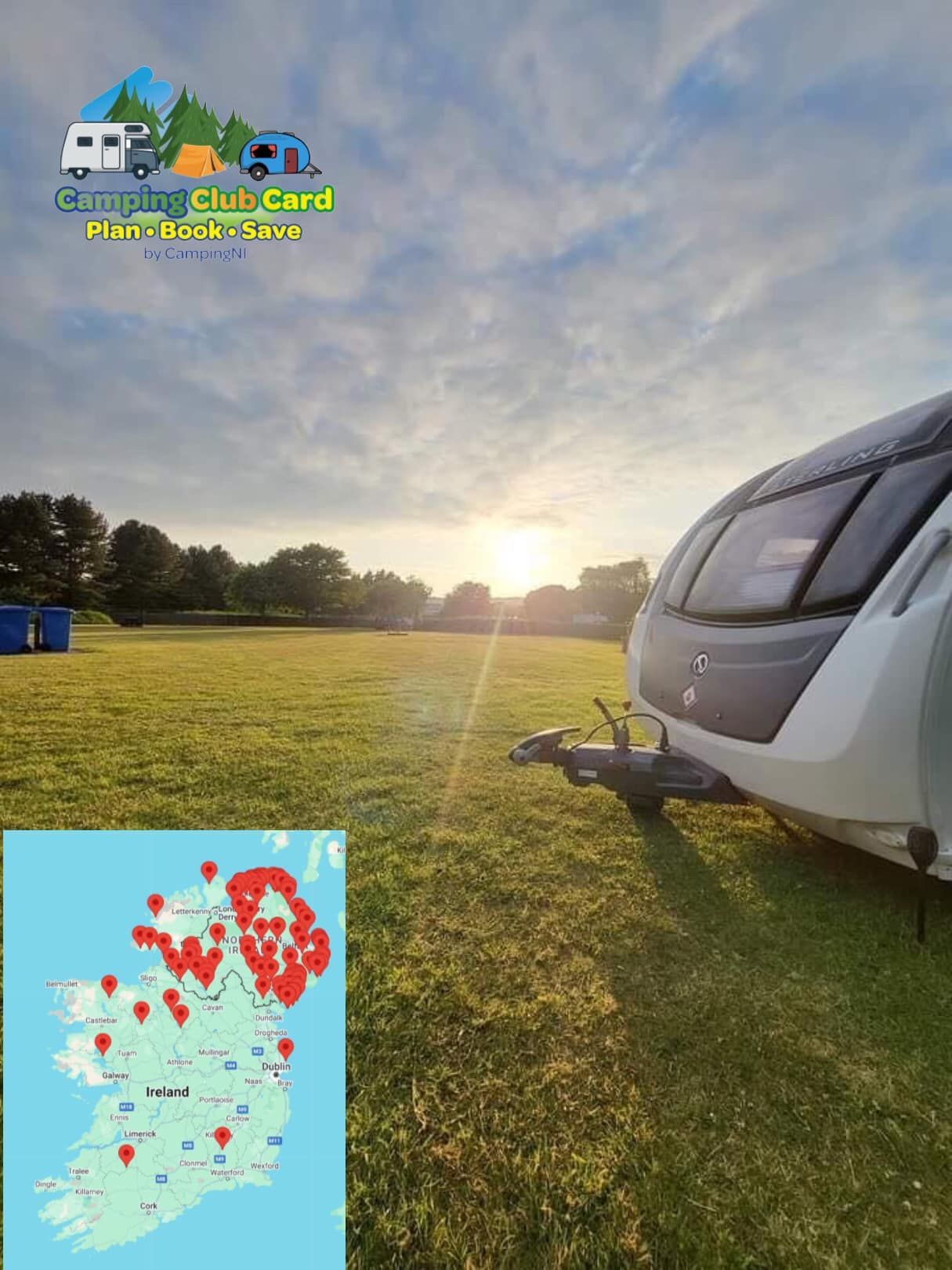 Seasonal pitches across Ireland north and south with Camping Club Card by CampingNI