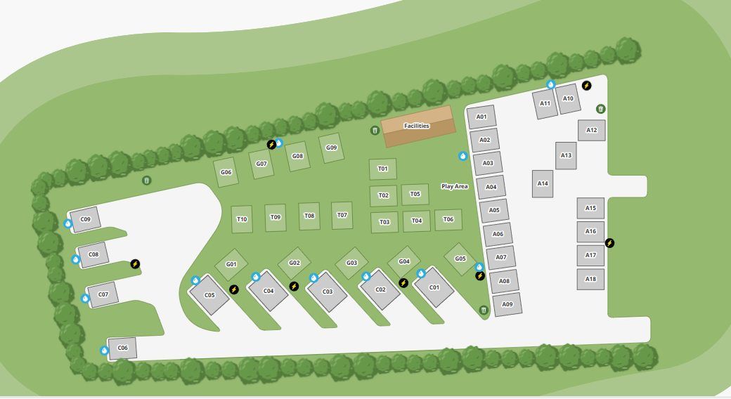 Limerick Campsite and Aire site map - Camping Club Card by CampingNI