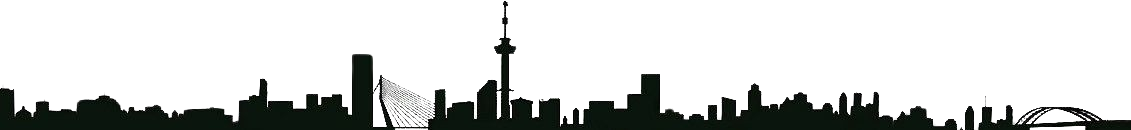 Skyline Rotterdam in het zwart