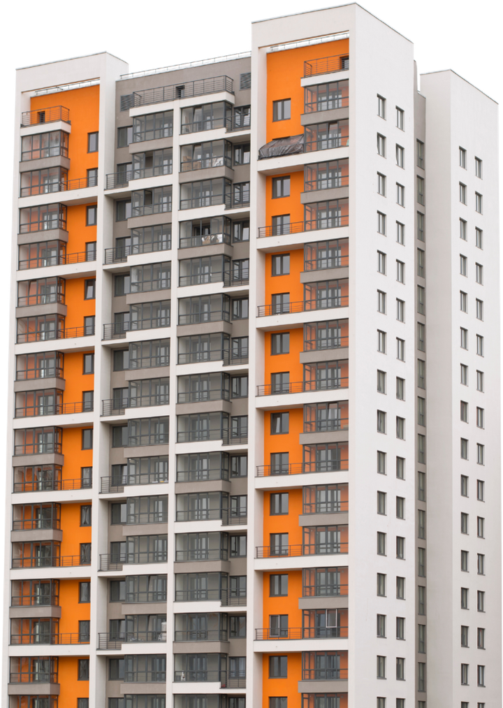 A tall building with a lot of windows and balconies