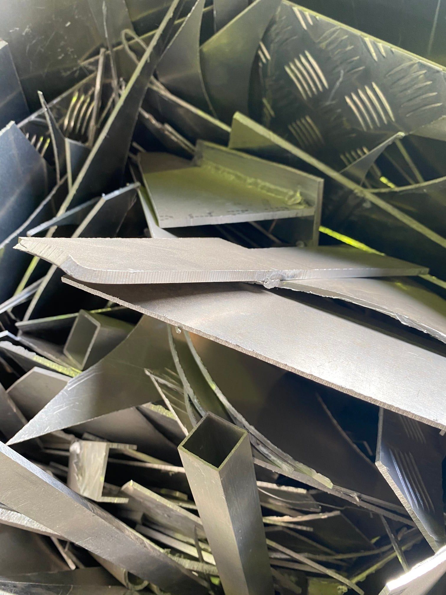 Scrap Metal Pile: Various Silver-colored Metal Piece — H&H Metal Recycling in Kenilworth, QLD