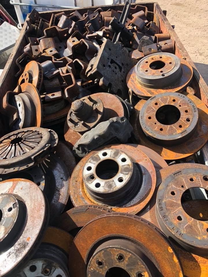 Pile Of Rusty Automotive Parts, Including Brake Rotors — H&H Metal Recycling in Bells Creek, QLD