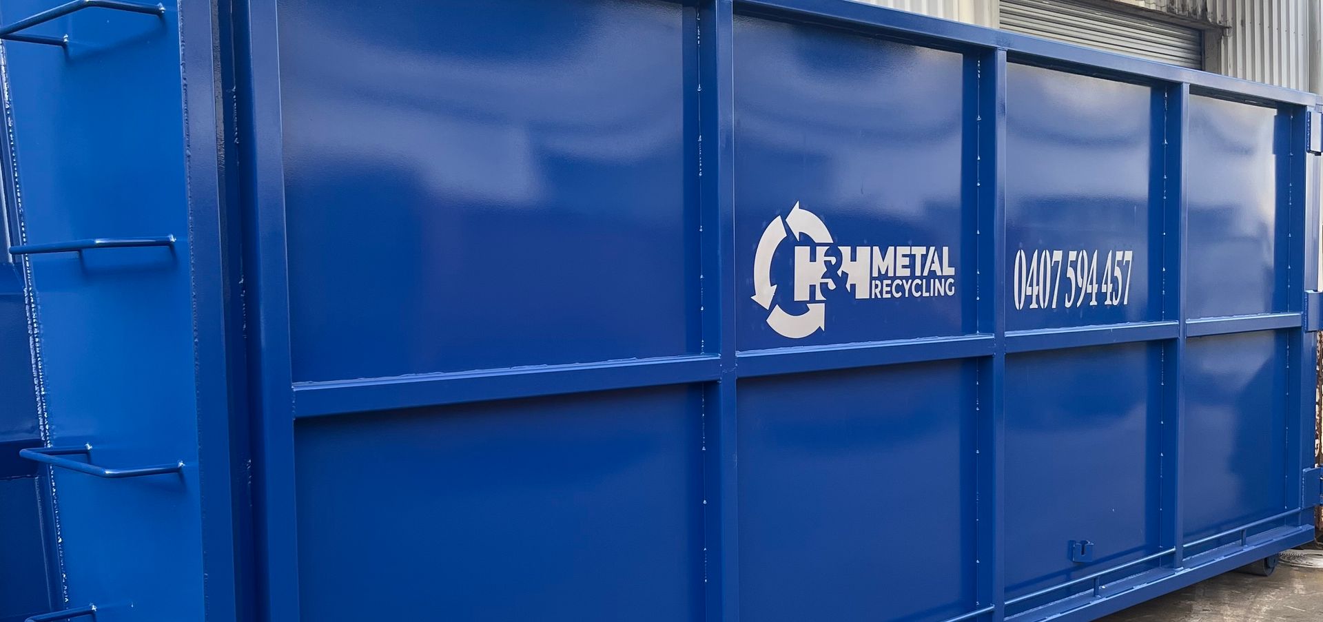 Blue Skip Bin in the sunshine coast — H & H Metal Recycling In Kunda Park, QLD