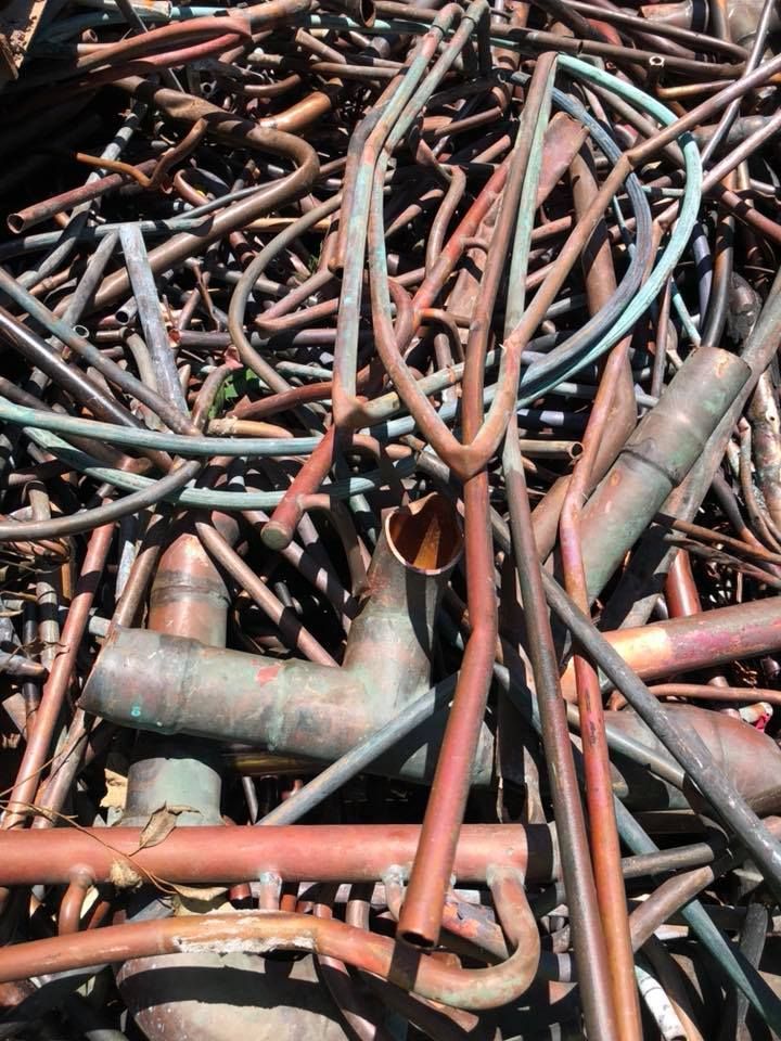 Pile Of Scrap Copper Tubing, Fittings, And Pipes — H&H Metal Recycling in Mudjimba, QLD