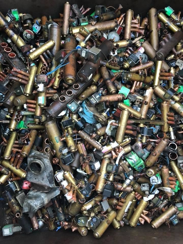 Pile Of Mixed Brass And Copper Scrap Metal With Electronic Components — H&H Metal Recycling in Mudjimba, QLD