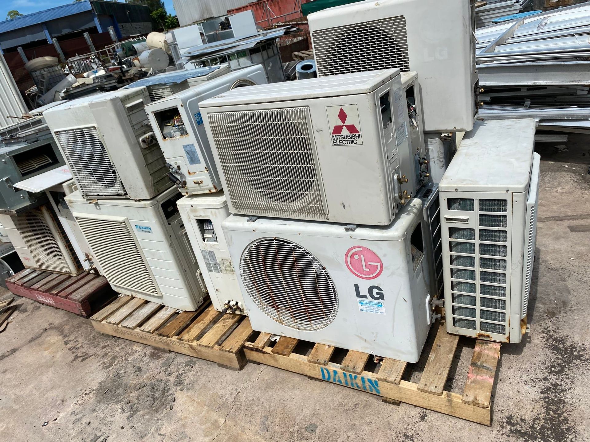 A Cluster of Used Air Conditioner Outdoor Units — H&H Metal Recycling in Pelican Waters, QLD