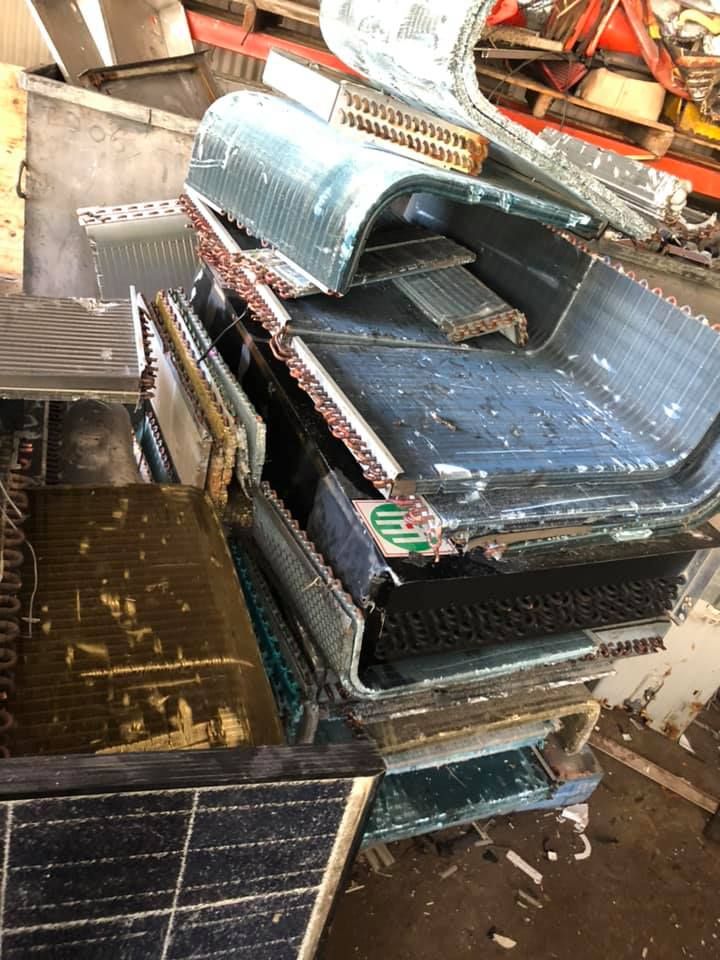 Pile Of Scrapped Air Conditioner Coils With Copper Tubes, In A Salvage Yard — H&H Metal Recycling in Gympie, QLD