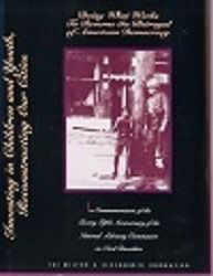 A child and a uniformed police officer stand in front of a police station with glass doors.