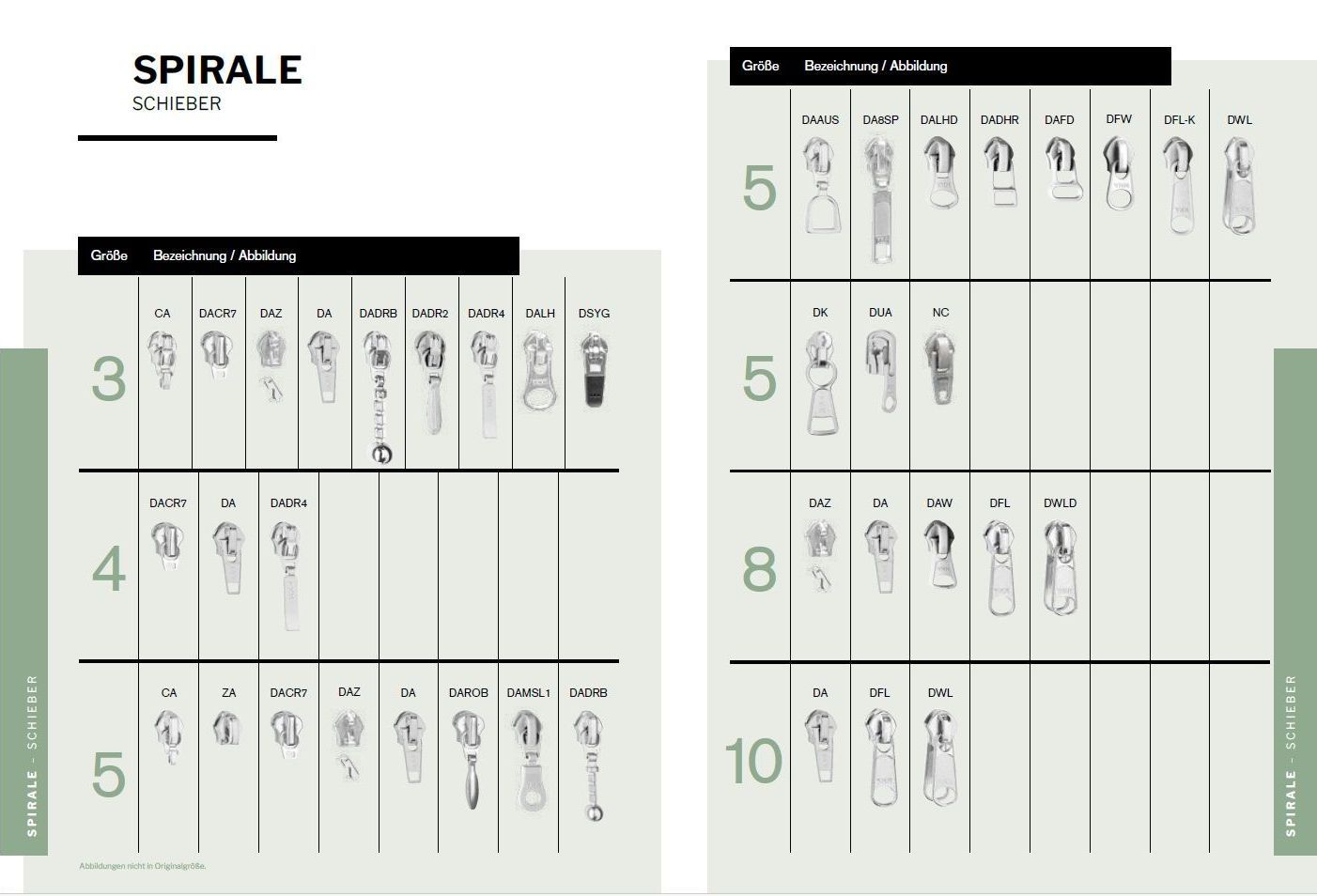 Schieber für Vislon Reißverschlüsse YKK - Reißverschluss Schieber für Vislon Reißverschlüsse