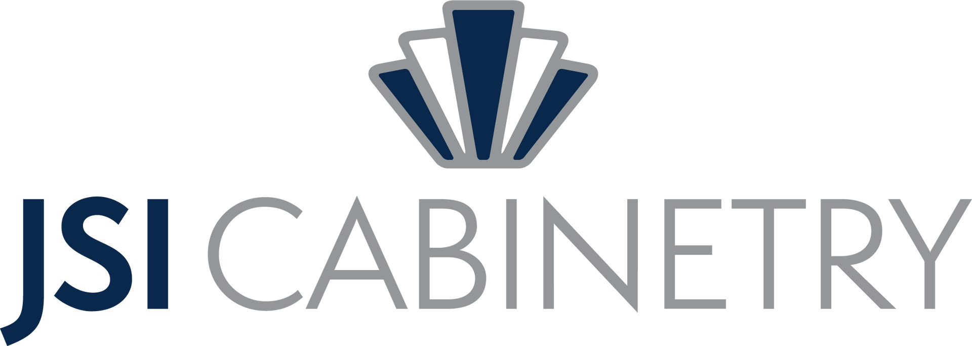 Logo of JSI Cabinetry with an art deco style symbol above the text.