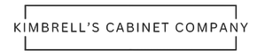 Logo for Kimbrell's Cabinet Company, text in a rectangular box.