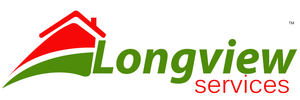 A Longview  Home services logo with a house on it