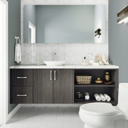 Pastel Color Bathroom — Clovis, CA — Infinity Cabinets