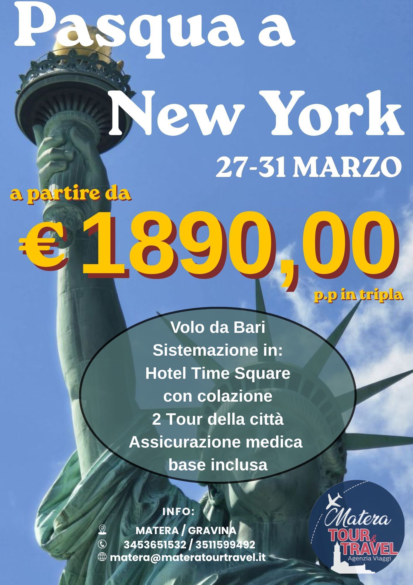 TOUR DI GRUPPO NEW YORK PASQUA '27