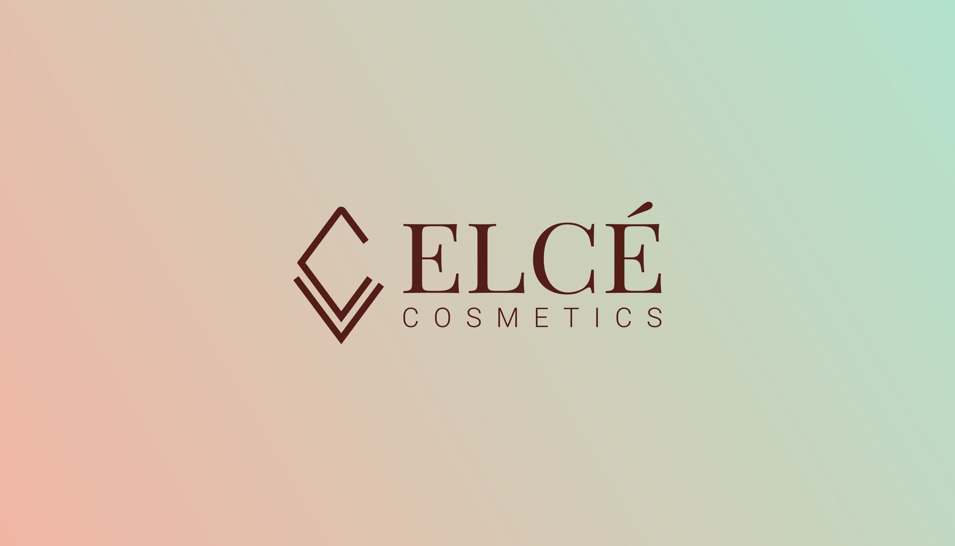 Het logo voor celce cosmetics staat op een roze en groene achtergrond.