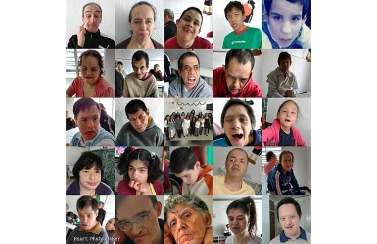 Un collage de personas con diferentes expresiones faciales.
