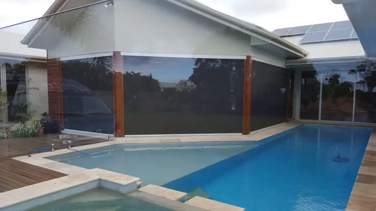 Dropdown Awnings Around The Pool — Shutters in Bundaberg, QLD
