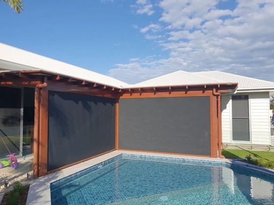 Pull Down Awnings Around Pool — Shutters in Bundaberg, QLD