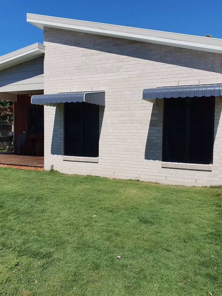 Blue Aluminium Awnings — Shutters in Bundaberg, QLD