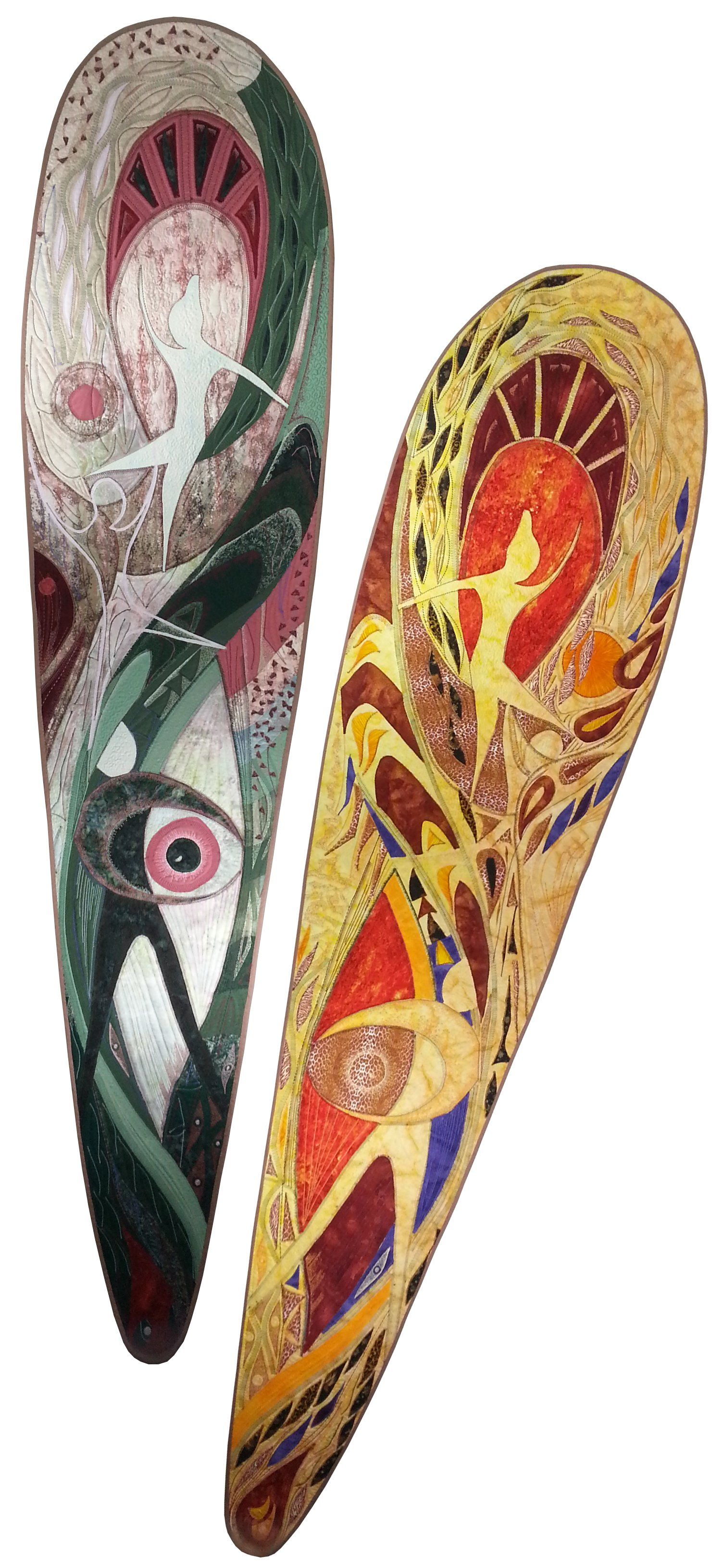 Textielkunst Spiegeling III wanddoek