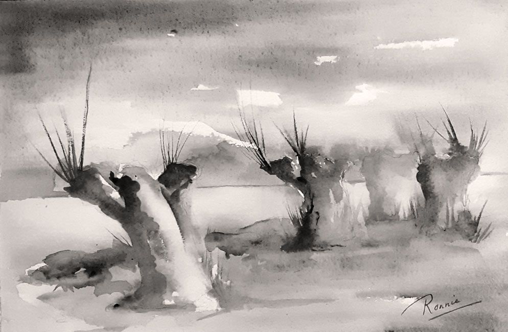 wilgen aquarel 