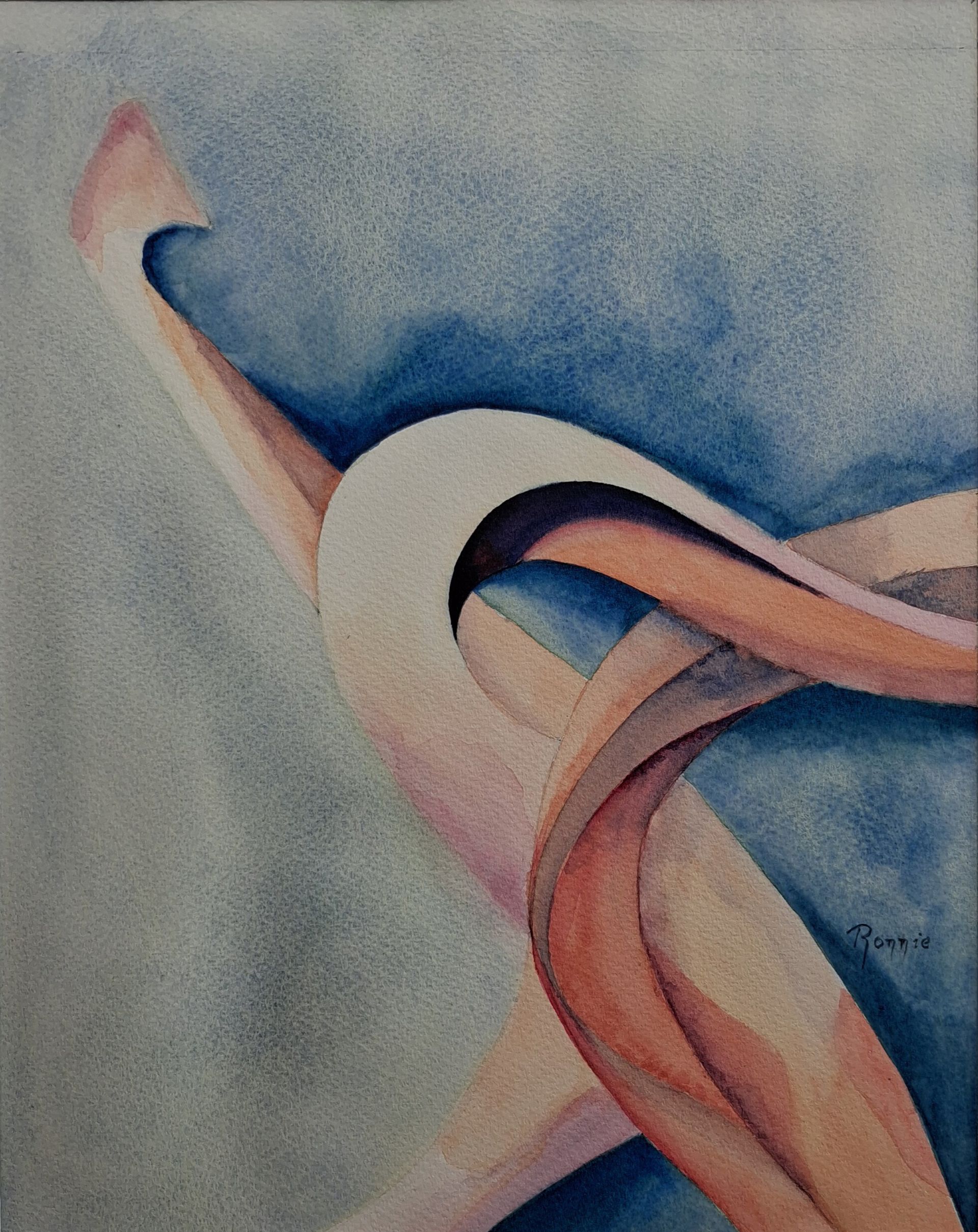 Kern van de lelie in aquarel