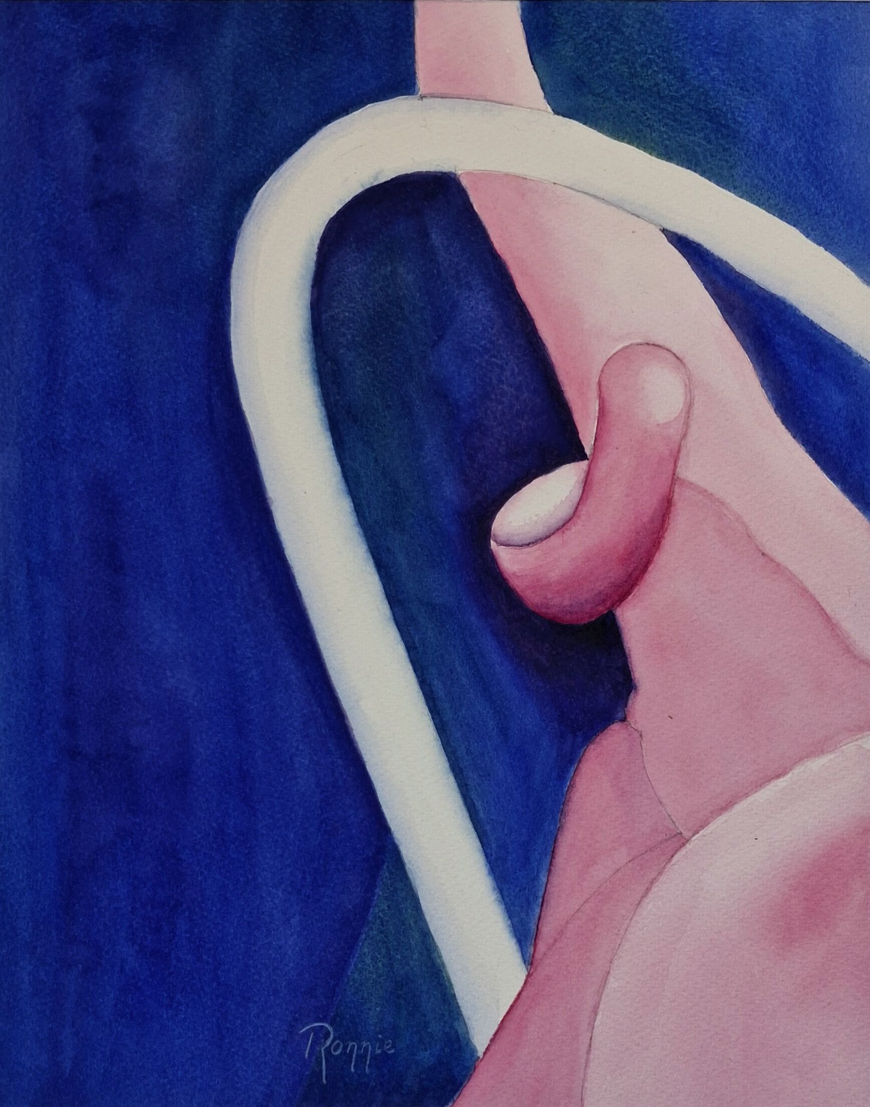 Bijna abstract aquarel van de akelei