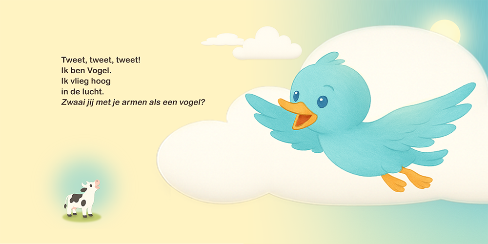 Vogel en Koe: Het ei pagina 19 en 20