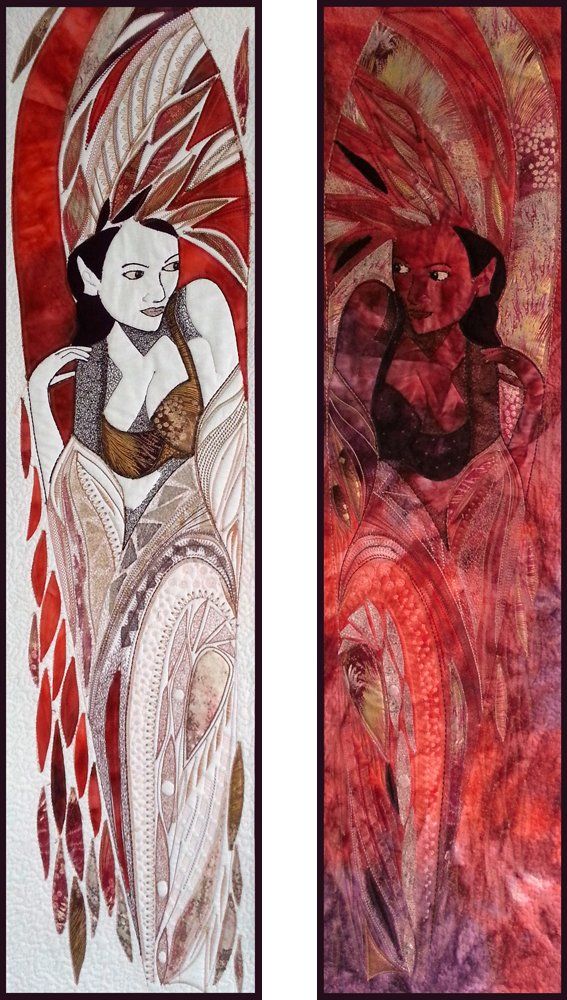 Textielkunst organische vormgeving Spiegelbeeld