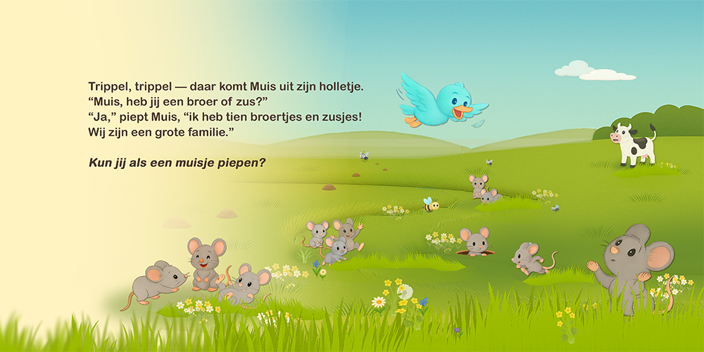 Vogel en Koe: Het ei pagina 13 en 14