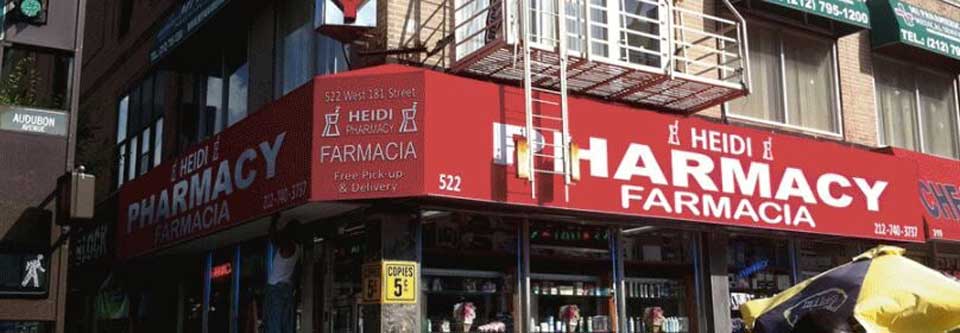 pharmacy - window lettering in Bronx, NY