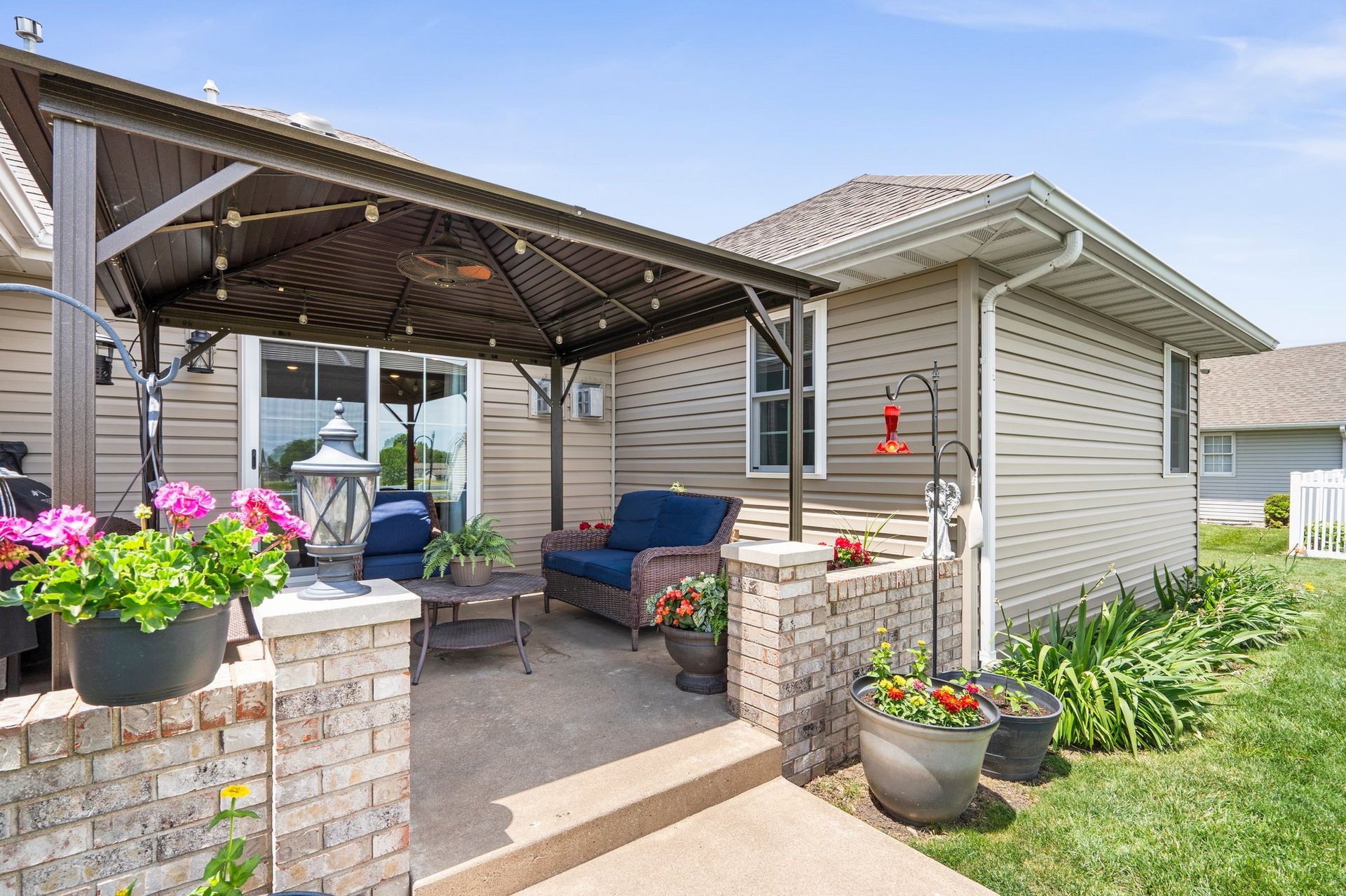 The back patio of a home with new windows.